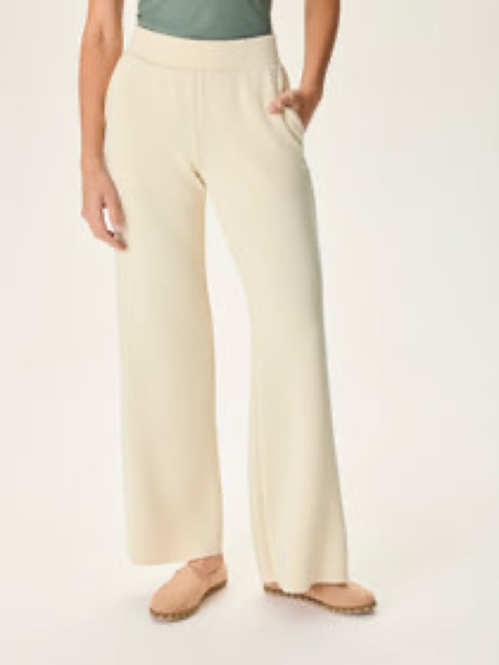 Outdoor Voices Stratus Wide Leg Cream Lounge Pants sz XS